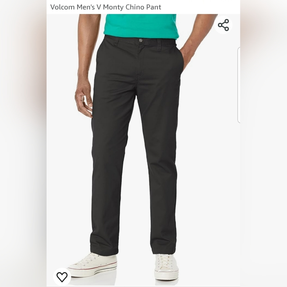 Mens Volcom V Monty Chino Pants in black.